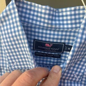 Vineyard Vines Blue Gingham Check Tucker Shirt Classic Fit Men’s M